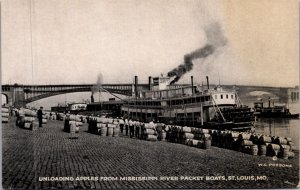 PC Unloading Apples From Mississippi River Packet Boats in St. Louis, Missouri