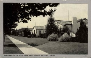 Fresno California CA Van Ness Boulevard Vintage Postcard