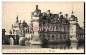 Old Postcard Chantilly Chateau De Vue Prize Parterre