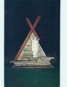 Pre-1980 POSTCARD OF STATUE AT MUSEUM SCENE St. Ignace Michigan MI hr0514