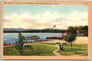 1952 Sophie C. Arriving at Wolfeboro Lake Winnipesaukee New Hampshire Postcard