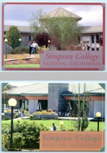 2 Postcards REDDING, California CA ~ Campus Views SIMPSON COLLEGE  4x6