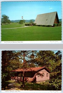 2 Postcards SHAWNEE STATE PARK, Friendship Ohio OH ~ GOLF COURSE & CABIN 4x6
