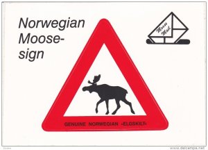 Sticker PC, Norwegian Moose Sign, Elgskilt, 1950-60´s