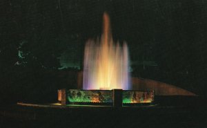 Vintage Postcard Beautiful Scene Color Lighted Fountains Atlanta Georgia