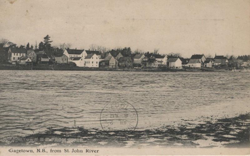 Gagetown NB New Brunswick ~ from St. John River ~ c1907 Vintage Postcard