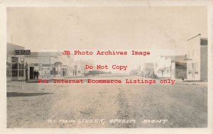 MT, Opheim, Montana, RPPC, Main Street, Business Section, Photo No R1