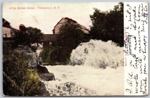 Postcard Parishville New York c1907 Little Bridge Gorge St. Lawrence County