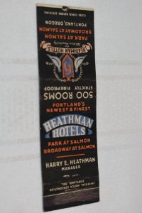 Heathman Hotels Portland Oregon 20 Strike Matchbook Cover