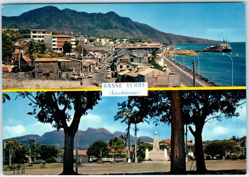 c1970s Basse-Terre Guadeloupe Caribbean Scenic Coastline Town View Chrome PC M23
