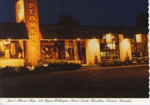 Jean's Flower Shop Hamilton ON Ontario Flowers Vintage Postcard D20