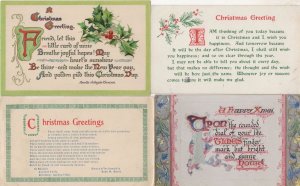 Christmas Proverb Motto Greetings 4x Old Postcard s