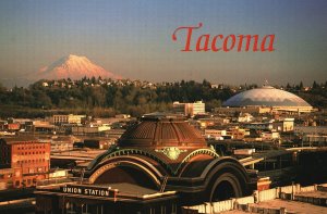 Vintage Postcard Union Station Old Train Depot Tacoma Dome Tacoma Washington WA