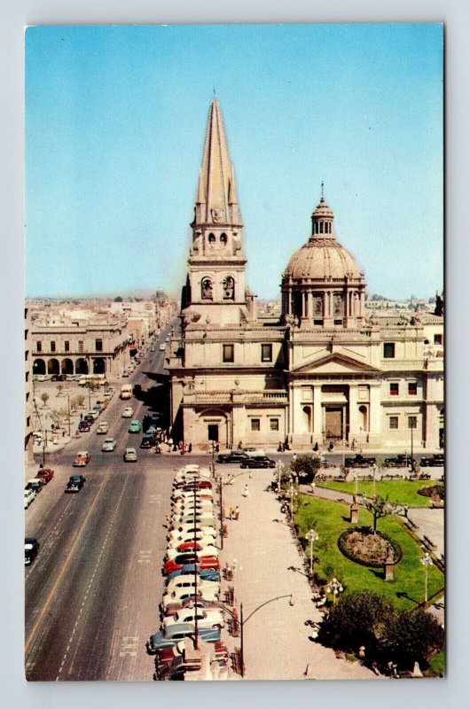 Plaza De Armas Guadalajara Mexico Cathedral Downtown Skyline Chrome Postcard 