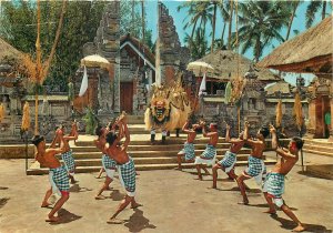 Bali traditional dance folk costume native postcard