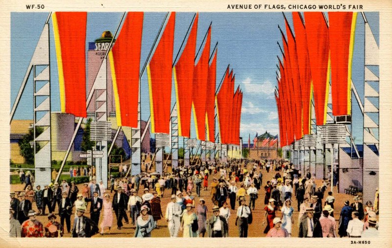 IL - Chicago. 1933 World's Fair, Century of Progress. Avenue of Flags
