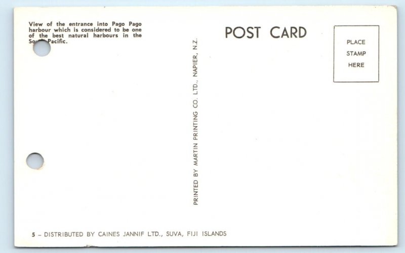 Pago Pago Harbour - American Samoa Postcard