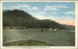 West Sulphur Springs WV 16th Green Golf Course c1920 Postcard
