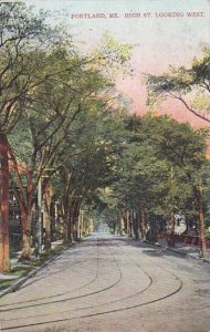 Maine Portland High Street Looking West 1909