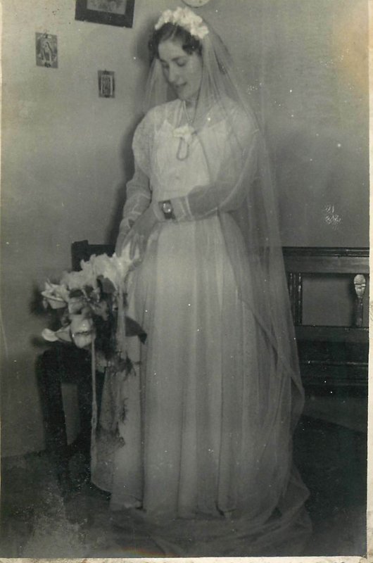 Bride dress photo dated 1960