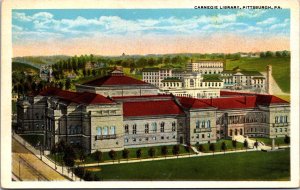 USA Carnegie Library Pittsburgh Pennsylvania Vintage Postcard 09.60