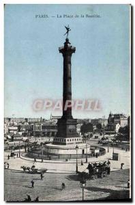 Old Postcard Paris Place De La Bastille