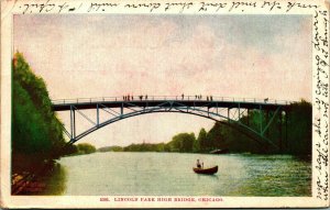 Lincoln Park High Bridge Chicago IL Illinois 1908 DB Postcard