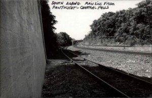 RR Train Tracks Pawtucket to Central Falls 1986 Real Photo Postcard