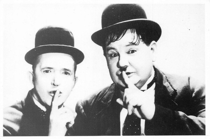 L291 Movie Poster Laurel and Hardy Actors postcard