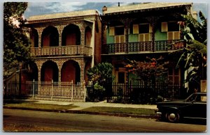 Vtg New Orleans LA Antebellum Homes Vieux Carre Iron Grillwork 1960s Postcard