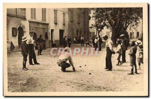 Postcard Old Provence Petanque Balls Players