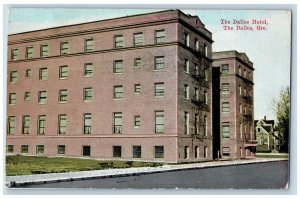 The Dalles Oregon OR Postcard The Dalles Hotel Building Exterior Roadside 1917