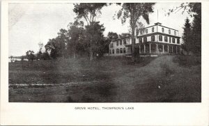 Grove Hotel Thompson's Lake NY Unused Postcard G21