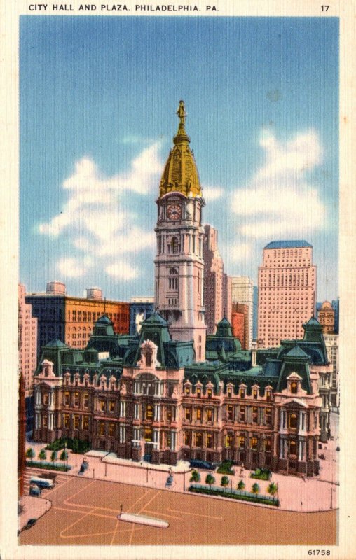 Pennsylvania Philadelphia City Hall and Plaza 1938