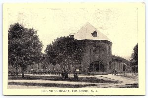 1918 Second Company Grounds & Trees View Fort Slocum New York Posted Postcard