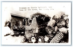 Van Buren AR Postcard RPPC Photo Wafford's Farm Exaggerated Cabbage And Corn