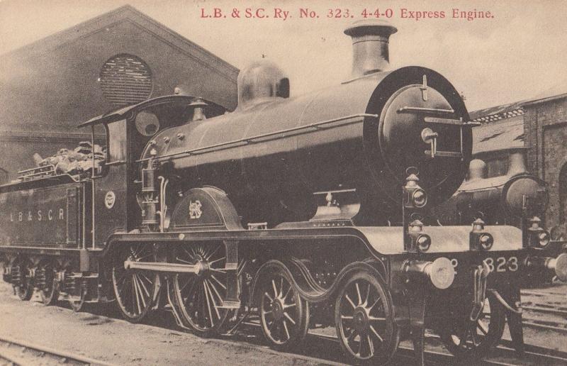 LB & SC No 323 4-4-0 Express Engine Train Antique Postcard