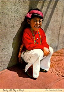 New Mexico Young Member Of The Hopi Indian Tribe Smiling All Day Is Tough