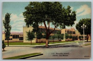 Borunda School  Juarez  Old Mexico  Postcard