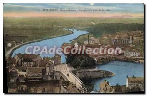 Old Postcard Montereau Seine et Marne General view taken of Surville