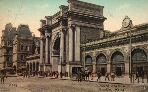 Vintage Postcard 1911 North Station Historical Landmark Boston Massachusetts MA