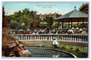 c1910 Alligator Pool San Jacinto Plaza El Paso Texas TX Antique Postcard