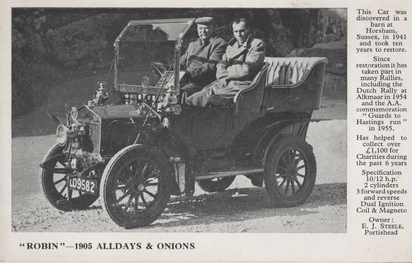 Robin Horsham Sussex Old Classic Car Alldays & Onions Postcard Topics