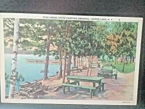 Postcard  Fish Creek, State Camping Grounds, Tupper Lake, NY Z1