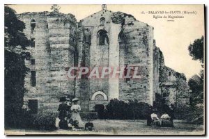 Old Postcard PALAVAS the FLOODS Church Maguelone