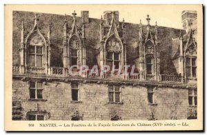 Old Postcard Nantes Les Fenetres of Inner Facade du Chateau