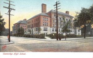 CAMBRIDGE, MA Massachusetts    CAMBRIDGE HIGH SCHOOL    c1910's Postcard