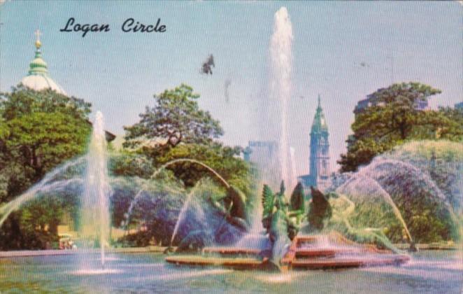 Pennsylvania Philadelphia Swan Memorial Fountain Logan Circle 1960