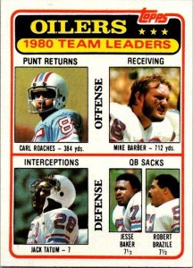 1981 Topps Football Card '81 Team Leaders Tatum Barber Roaches Baker sk1...