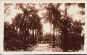 Cuba Havana Columbus Park Fountain Vintage RPPC C222